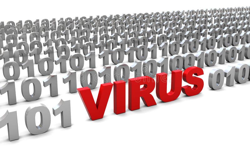 Virus im binären Code lizenzfreie abbildung Virus im binären Code lizenzfreie abbildung