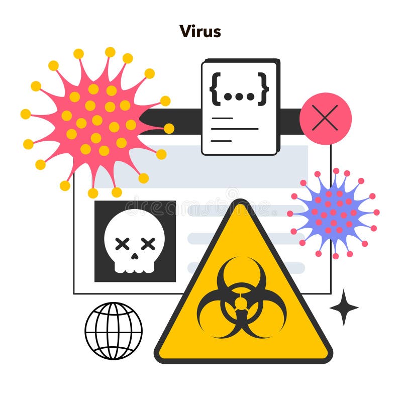 Virus Malicious Software Computer Malware Stock Vector Illustration Virus Malicious Software Computer Malware Stock Vector Illustration