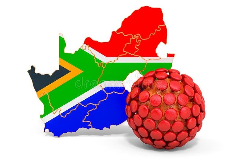 Virus in South Africa Concept, 3D Rendering Stock Illustration