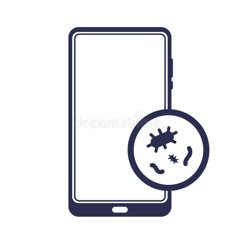 Virus Transmission Related Mobile with Germs or Virus Vector with