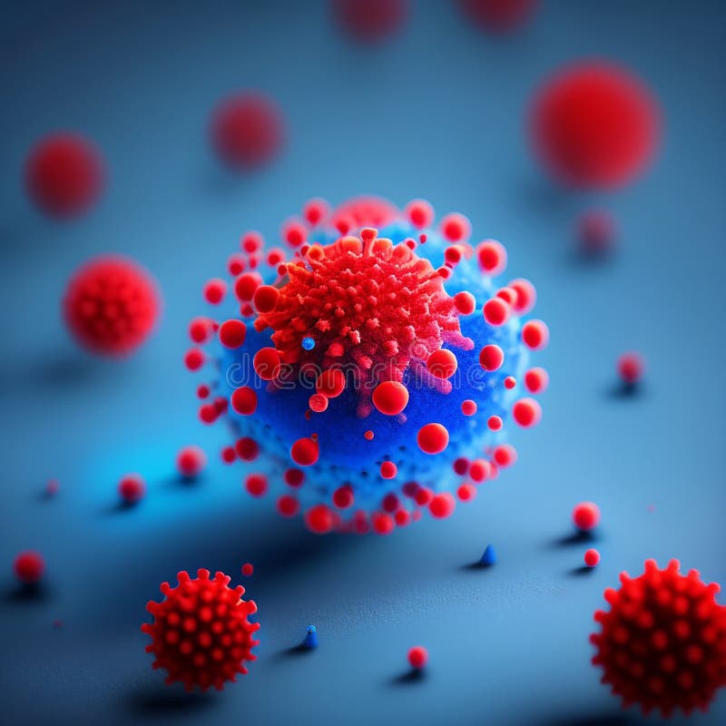 Virus under a microscope stock illustration. Illustration of illness