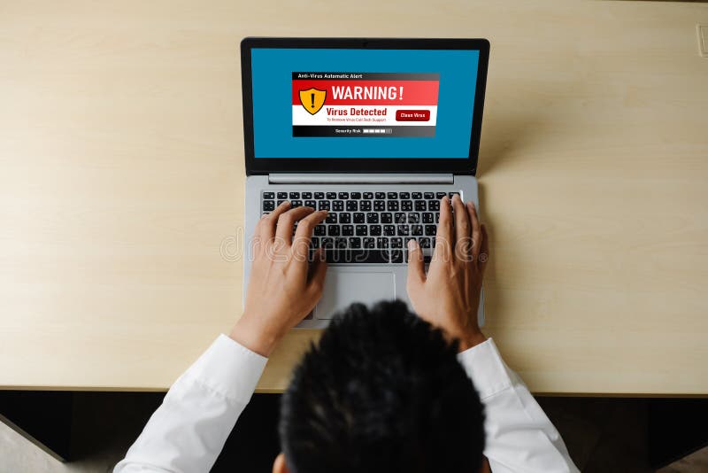 Virus Warning Alert on Computer Screen Detected Modish Cyber Threat