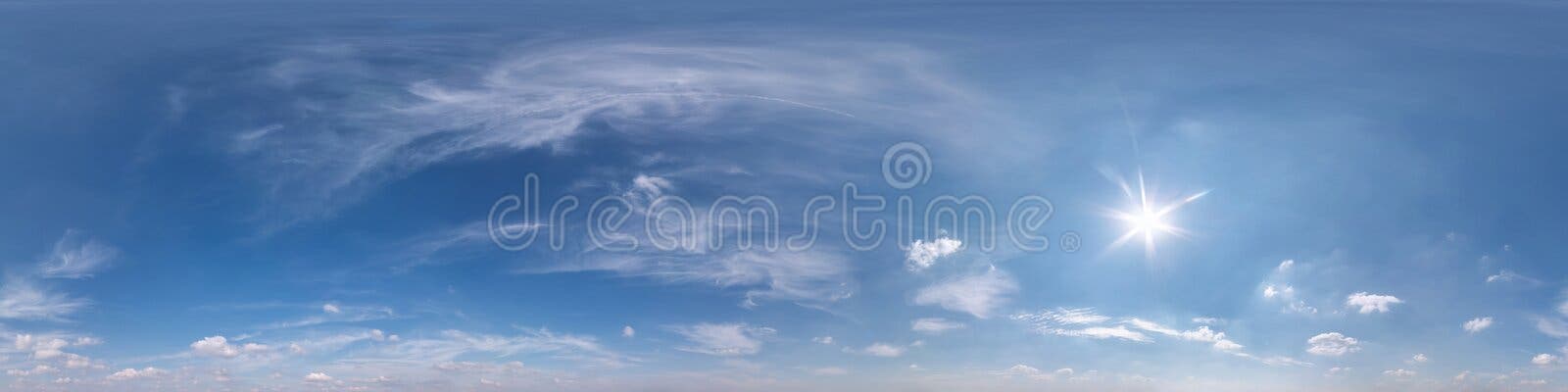 céu azul claro hdri 360 panorama em projeção perfeita com zênite