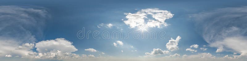 céu azul claro hdri 360 panorama em projeção perfeita com zênite