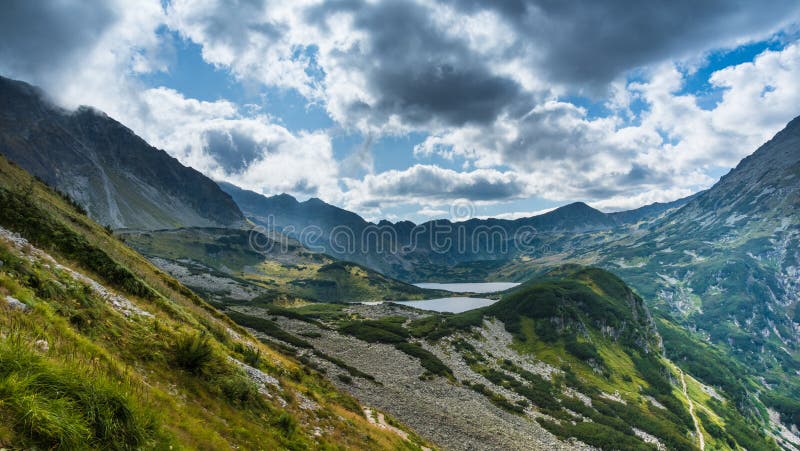 Visa på Przedni Staw och Wielki Staw i Tatra-bergen