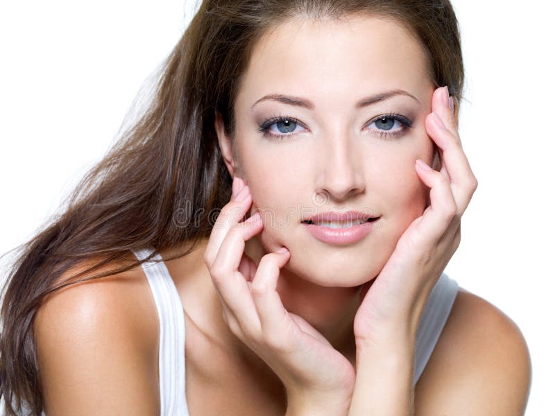 Visage d'une belle jeune femme sexy photos stock Visage d'une belle jeune femme sexy photos stock