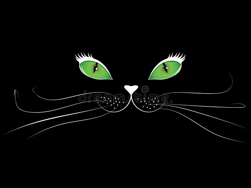 Visage de chat de bande dessinée dans le noir illustration libre de droits Visage de chat de bande dessinée dans le noir illustration libre de droits