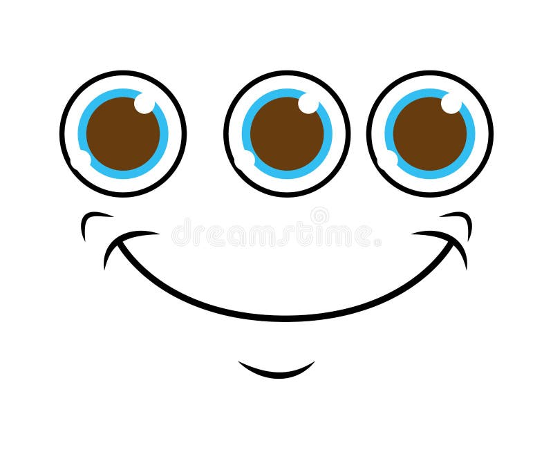 visage de monstre avec la conception d'icône d'isolement 3 par yeux illustration libre de droits visage de monstre avec la conception d'icône d'isolement 3 par yeux illustration libre de droits