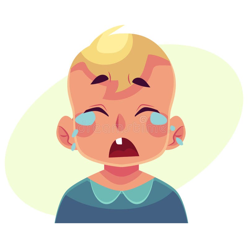 Visage de petit garçon, expression du visage pleurante illustration de vecteur Visage de petit garçon, expression du visage pleurante illustration de vecteur