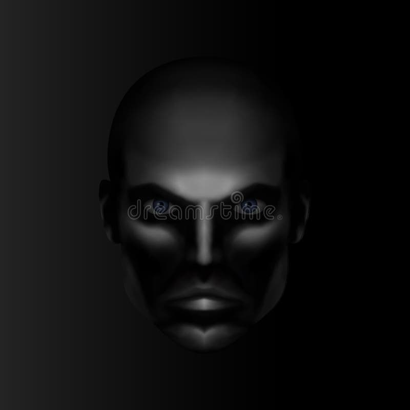 Visage masculin sérieux illustration stock