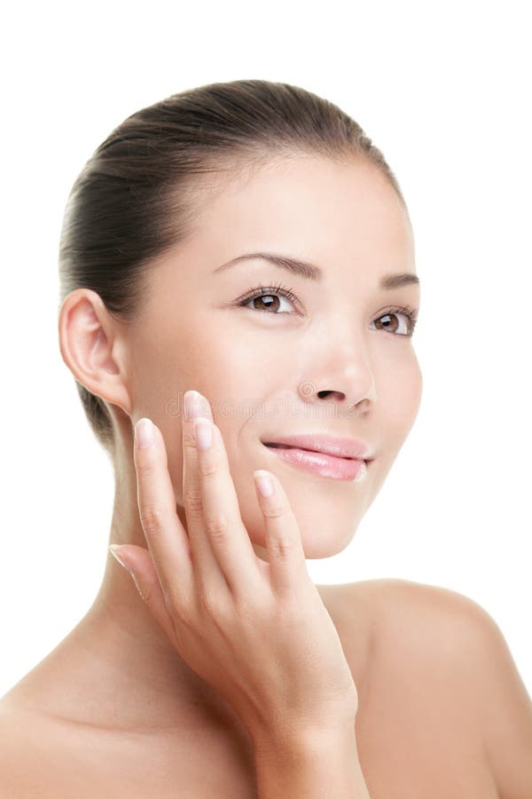 Visage émouvant de soin de peau de femme de beauté photos stock Visage émouvant de soin de peau de femme de beauté photos stock