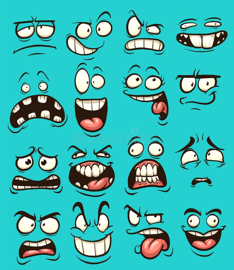Visages de dessin animé illustration stock Visages de dessin animé illustration stock