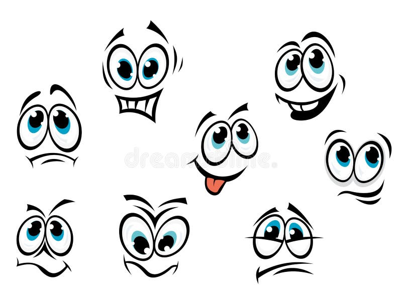 Visages de dessin animé de bandes dessinées illustration libre de droits