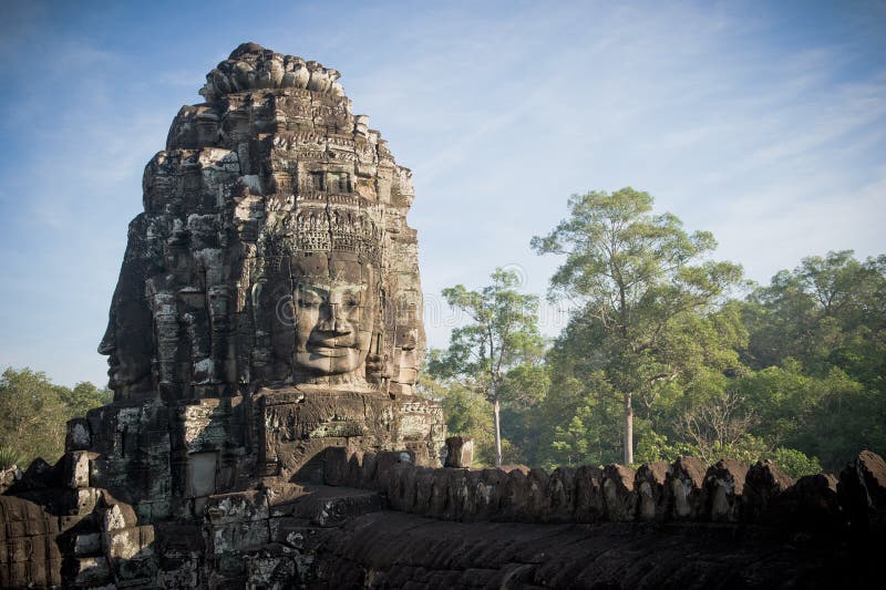 Visages de temple de Bayon, Angkor, Cambodge images libres de droits Visages de temple de Bayon, Angkor, Cambodge images libres de droits