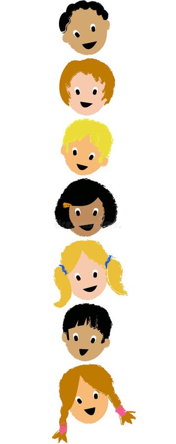 Visages Vertical/ai de gosses illustration stock