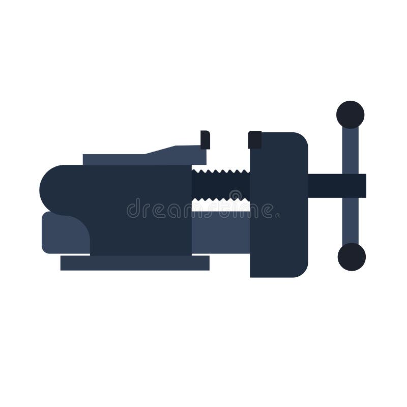 Vise clamp vector icon illustration symbol. Metal tool equipment industry. Iron rivet fix carpentry adjustable pressure design vector illustration Vise clamp vector icon illustration symbol. Metal tool equipment industry. Iron rivet fix carpentry adjustable pressure design vector illustration