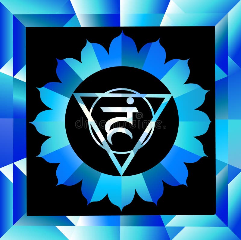 Light blue Vishuddha chakra vector illustration