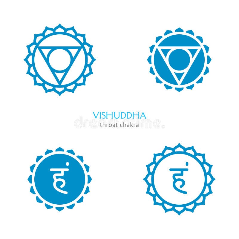 Vishuddha, throat chakra symbol. Colorful mandala. Vector illustration design. Vishuddha, throat chakra symbol. Colorful mandala. Vector illustration design