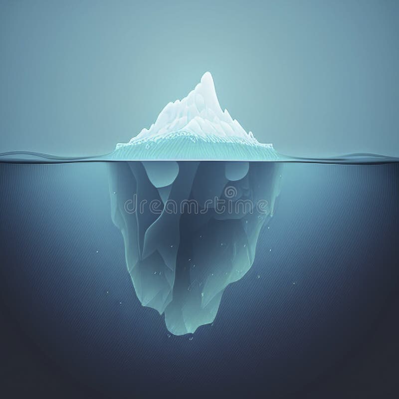  Visible and Invisible Surface of the Iceberg Stock Illustration ...