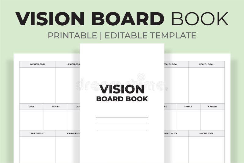 Vision Board Book KDP Interior Stock Illustration - Illustration of ...