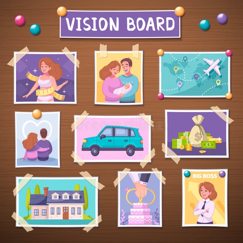 Vision Board Illistration stock vector. Illustration of design - 227808055