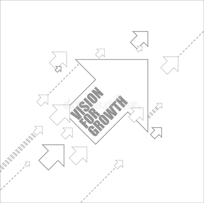 Vision for growth multiple arrows following a leader stock illustration Vision for growth multiple arrows following a leader stock illustration