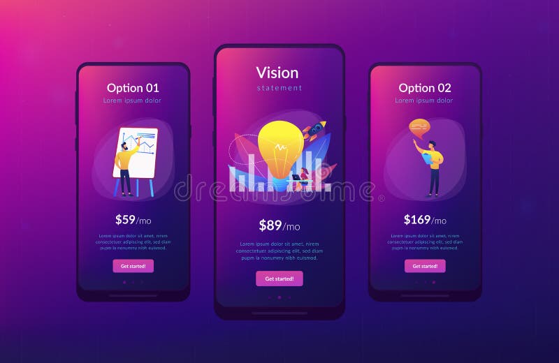Vision Statement App Interface Template. Stock Vector Illustration of