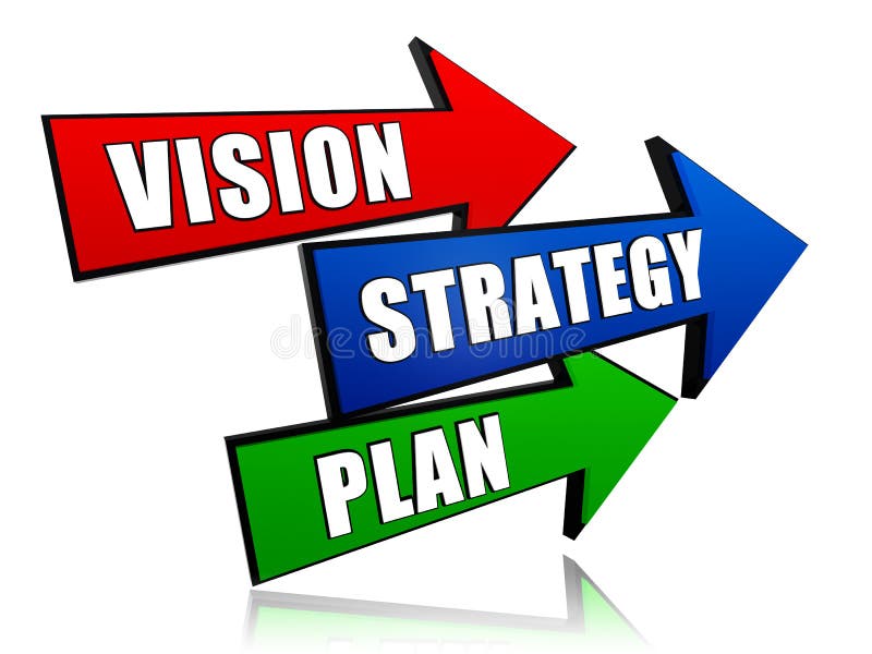 Vision Strategy Plan In Arrows Stock Illustration Illustration Of