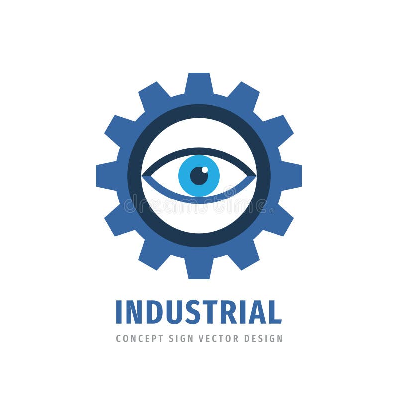 Visionsaugengangvektorlogoschablonen-Konzeptillustration. Sicherheitstechnologie und Überwachungszeichen. Design auf lizenzfreie abbildung