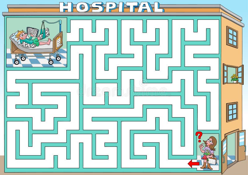 Visita en un hospital libre illustration Visita en un hospital libre illustration