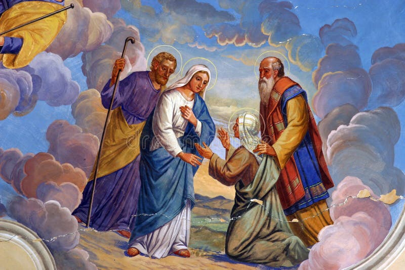 Visitation of the Virgin Mary stock illustration