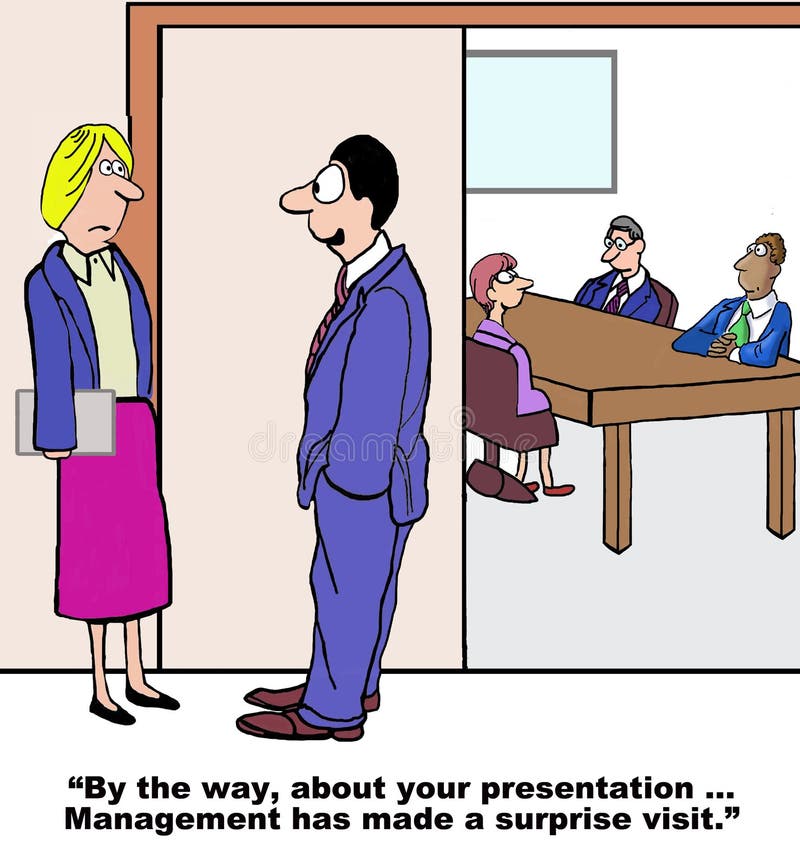 Visite surprise par la gestion illustration stock Visite surprise par la gestion illustration stock