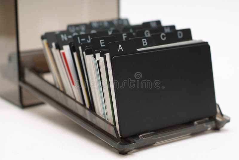 Business card holder focus on A close up. Business card holder focus on A close up