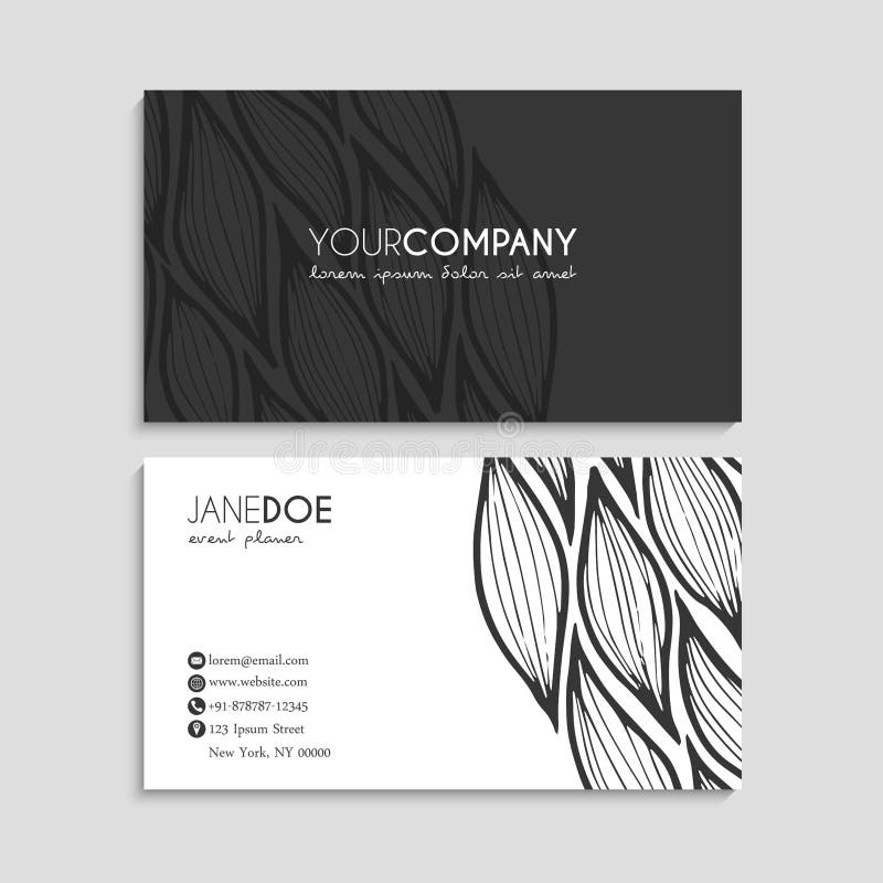 Visiting Card or Business Card Set. Flyer Template Design Stock Illustration Illustration of