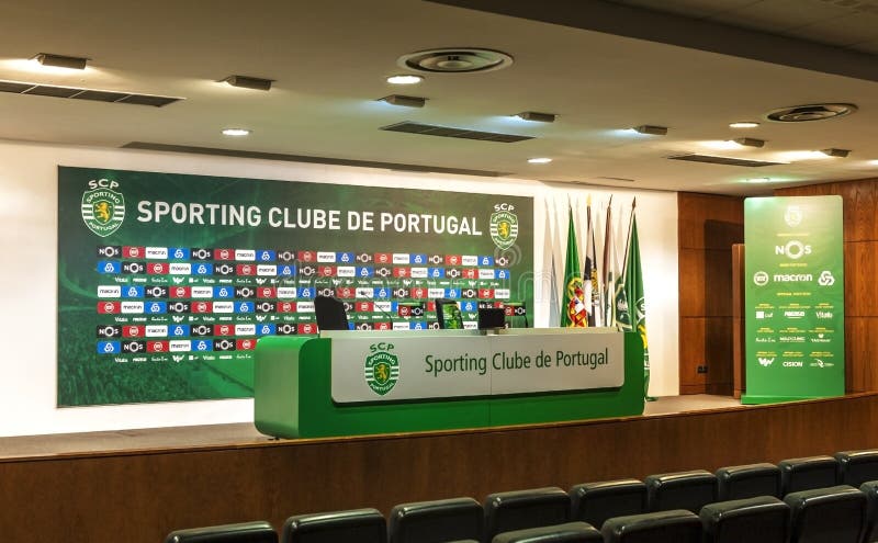 Press conference room in the Football Club Barcelona stadium Stock Photo -  Alamy