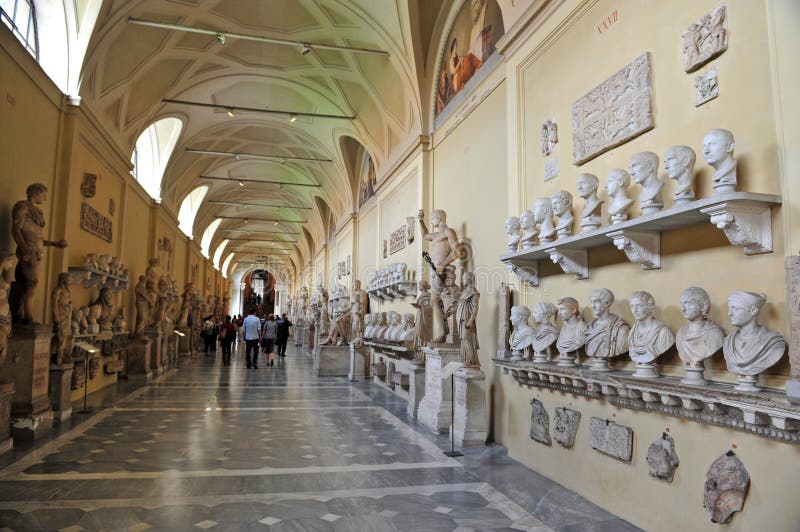 Visitors at the Vatican Museums in Rome Italy Editorial Stock Photo