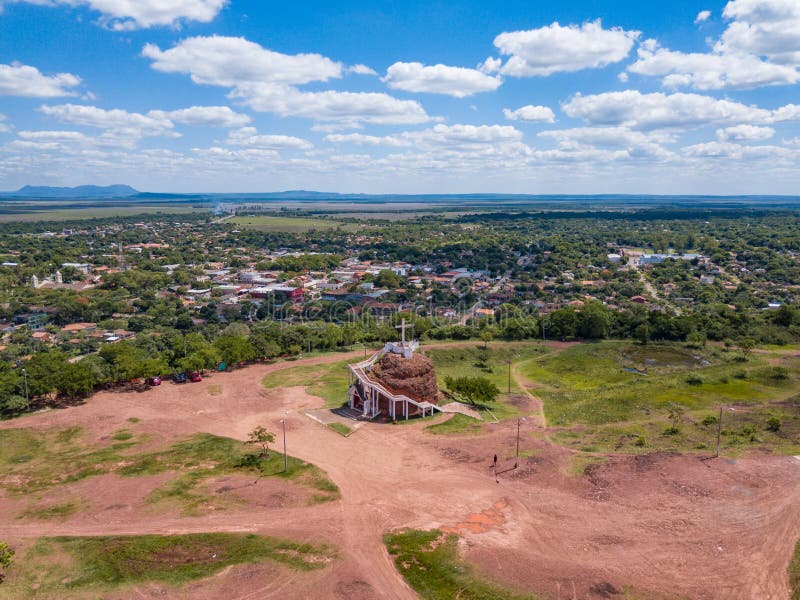 Visión aérea desde la plataforma de observación en Cerro Pero en Paraguay imagen de archivo libre de regalías Visión aérea desde la plataforma de observación en Cerro Pero en Paraguay imagen de archivo libre de regalías
