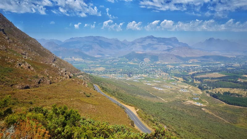 Visión del paso de Franschhoek imágenes de archivo libres de regalías Visión del paso de Franschhoek imágenes de archivo libres de regalías