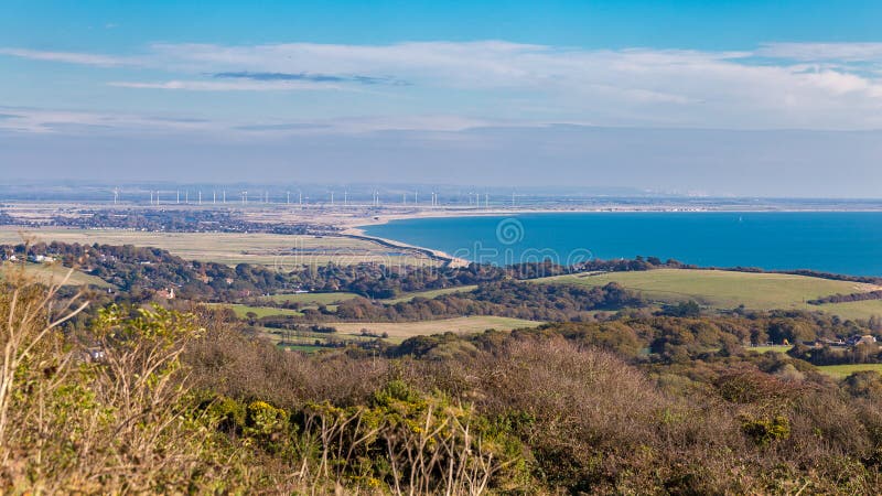 Visión desde el parque del país de Hastings, Sussex del este, Reino Unido imágenes de archivo libres de regalías Visión desde el parque del país de Hastings, Sussex del este, Reino Unido imágenes de archivo libres de regalías