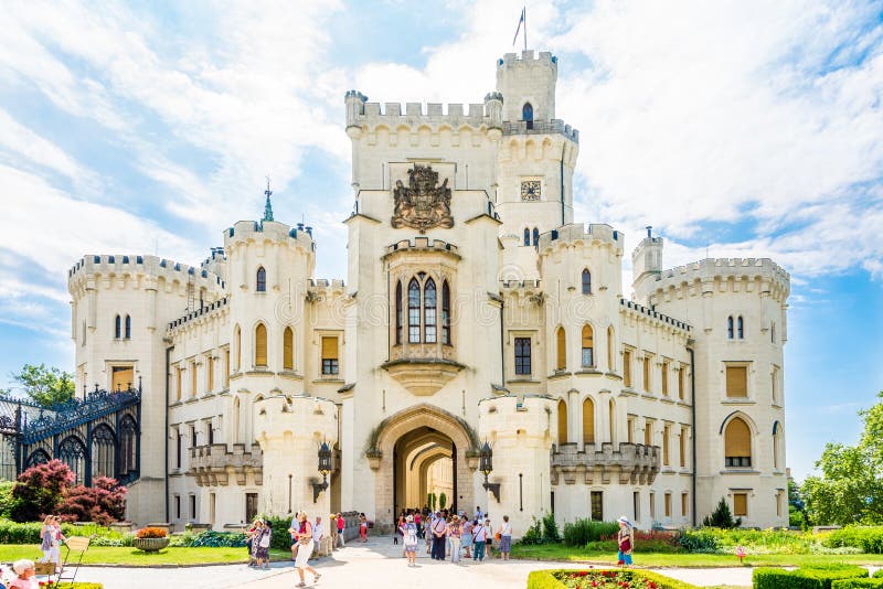 Visión en el castillo Hluboka en República Checa imágenes de archivo libres de regalías Visión en el castillo Hluboka en República Checa imágenes de archivo libres de regalías