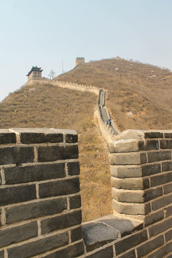 Visión encima de la Gran Muralla en invierno imágenes de archivo libres de regalías Visión encima de la Gran Muralla en invierno imágenes de archivo libres de regalías