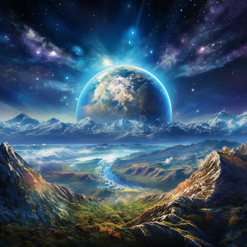 Get ready to be mesmerized by this stunning illustration in a realistic art style, showcasing a breathtaking view of Earth&#x27;s landscape as seen from space. Titled &#x27;Interstellar Glimpse: A Window into the Marvels of Earth&#x27;s Landscape,&#x27; this image aims to captivate viewers with its vibrant colors, intricate details, and diverse geographical features. With a specific emphasis on the wonders of nature, the illustration presents an awe-inspiring aerial perspective that includes majestic mountain ranges, lush forests, winding rivers, sprawling deserts, golden beaches, and other fascinating elements that make Earth&#x27;s terrestrial beauty truly remarkable. Prepare to be amazed as you embark on a visual journey that evokes a sense of awe and wonder, leaving you with a greater appreciation for the planet we call home. AI generated. Get ready to be mesmerized by this stunning illustration in a realistic art style, showcasing a breathtaking view of Earth&#x27;s landscape as seen from space. Titled &#x27;Interstellar Glimpse: A Window into the Marvels of Earth&#x27;s Landscape,&#x27; this image aims to captivate viewers with its vibrant colors, intricate details, and diverse geographical features. With a specific emphasis on the wonders of nature, the illustration presents an awe-inspiring aerial perspective that includes majestic mountain ranges, lush forests, winding rivers, sprawling deserts, golden beaches, and other fascinating elements that make Earth&#x27;s terrestrial beauty truly remarkable. Prepare to be amazed as you embark on a visual journey that evokes a sense of awe and wonder, leaving you with a greater appreciation for the planet we call home. AI generated