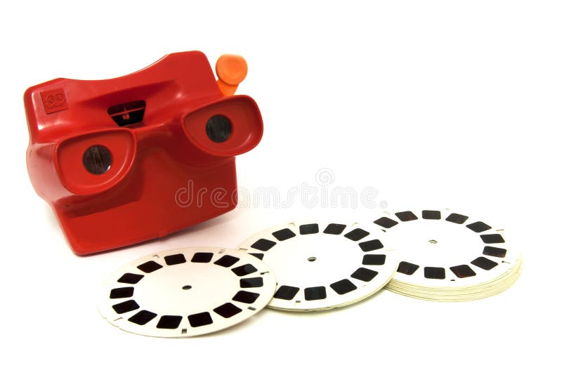 visor de corrediça 3D, câmera do brinquedo com o carretel de película 3D imagens de stock visor de corrediça 3D, câmera do brinquedo com o carretel de película 3D imagens de stock