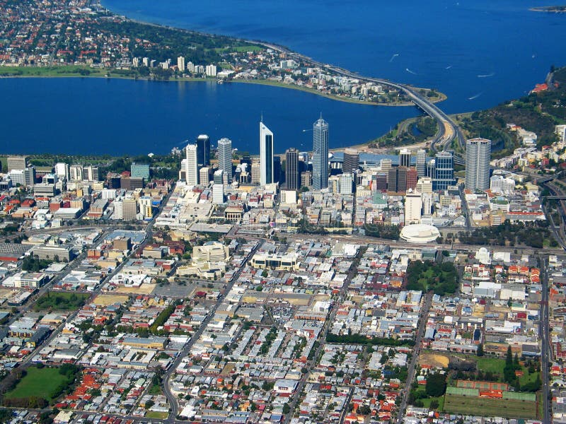 Vista aerea 4 della città di Perth fotografia stock libera da diritti