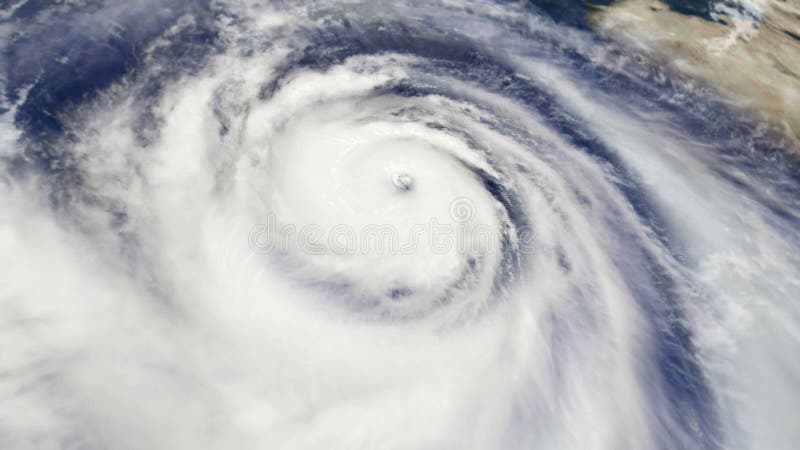 Vista aerea del satellite meteorologico di uragano