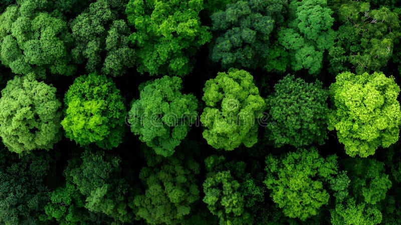 Vista aerea della canopea della foresta a polvere royalty illustrazione gratis