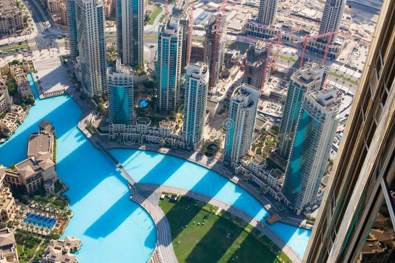 Dubai aerial view from Burj Al Khalifa. Dubai aerial view from Burj Al Khalifa
