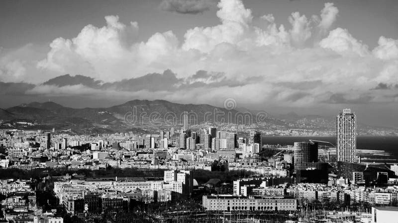 Vista aerea di Barcellona fotografia stock Vista aerea di Barcellona fotografia stock