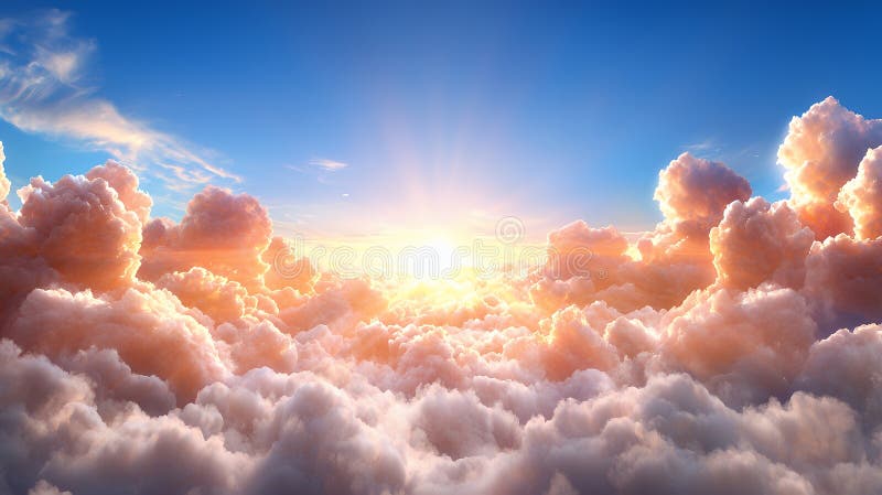 Vista aerea di Sunrise cloud illustrazione vettoriale