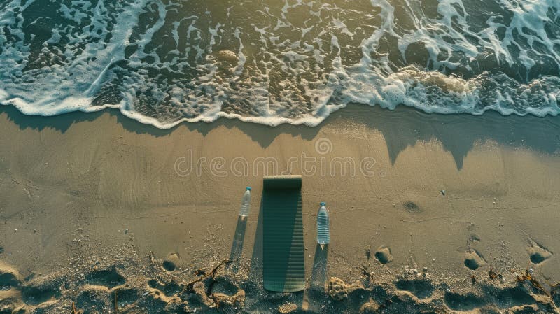 An aerial view of a sandy beach with trees lining the shore and a reflective mirror reflecting the water. The scene combines urban design with natural landscape, creating a leisurely feel AI generated. An aerial view of a sandy beach with trees lining the shore and a reflective mirror reflecting the water. The scene combines urban design with natural landscape, creating a leisurely feel AI generated